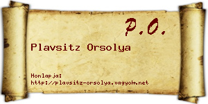 Plavsitz Orsolya névjegykártya